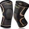 Copper Knee Compression Sleeves for Pain Relief - 2 Pack Knee Braces for Arthritis, Joint Support & Sports Recovery (Large)