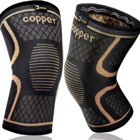 Copper Knee Compression Sleeves for Pain Relief - 2 Pack Knee Braces for Arthritis, Joint Support & Sports Recovery (Large)
