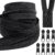 10 Yards #5 Black Nylon Coil Zipper Roll with 20 Metal Sliders – Bulk DIY Sewing Tape for Clothes, Bags & Crafts