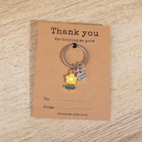 Teacher Appreciation Keychains - Bulk Thank You Gifts for Educators - 'Helping Me Grow' Present for End of Year, Graduation, or Christmas