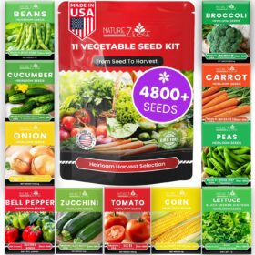 NatureZ Edge Survival Seed Vault: 11,800+ Non-GMO Heirloom Vegetable Seeds for Gardening, Emergency Preparedness & Sustainable Food Supply