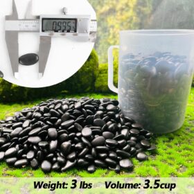 3lb Natural Black Polished Gravel – Decorative River Rocks for Succulents, Plants, & Aquariums