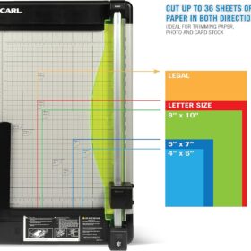 CARL Heavy Duty Rotary Paper Trimmer 18-Inch – Commercial Grade 36-Sheet Cutter with Perforating & Scoring Blade