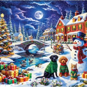 Anatolian 700 Piece Jigsaw Puzzle - New Year Night (Item # 2708) - Premium Quality, 33.5" x 26.6" - Made in Türkiye
