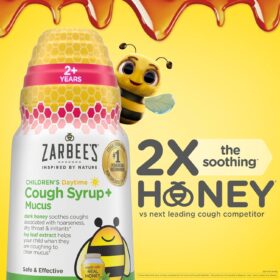 Zarbee's Children's Cough Syrup + Mucus Day & Night Value Pack – 2X 4 Fl Oz, Dark Honey & Ivy Leaf Extract, Drug-Free Formula for Toddlers & Kids 2+