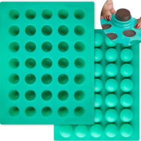 O'crème Professional Round Silicone Molds – 40mm Sphere Truffle & Chocolate Molds for Candy, Jelly, and Desserts – Commercial Grade, Temperature Resistant (-40°F to 500°F)