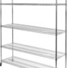 UltraDurable Commercial-Grade 5-Tier Steel Wire Shelving Unit – NSF Certified Heavy Duty Storage Rack with Wheels – 60-inch W x 18-inch D x 75-inch H