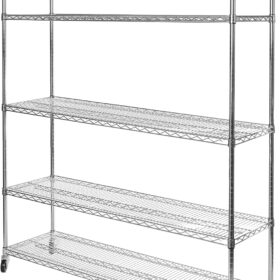UltraDurable Commercial-Grade 5-Tier Steel Wire Shelving Unit – NSF Certified Heavy Duty Storage Rack with Wheels – 60-inch W x 18-inch D x 75-inch H