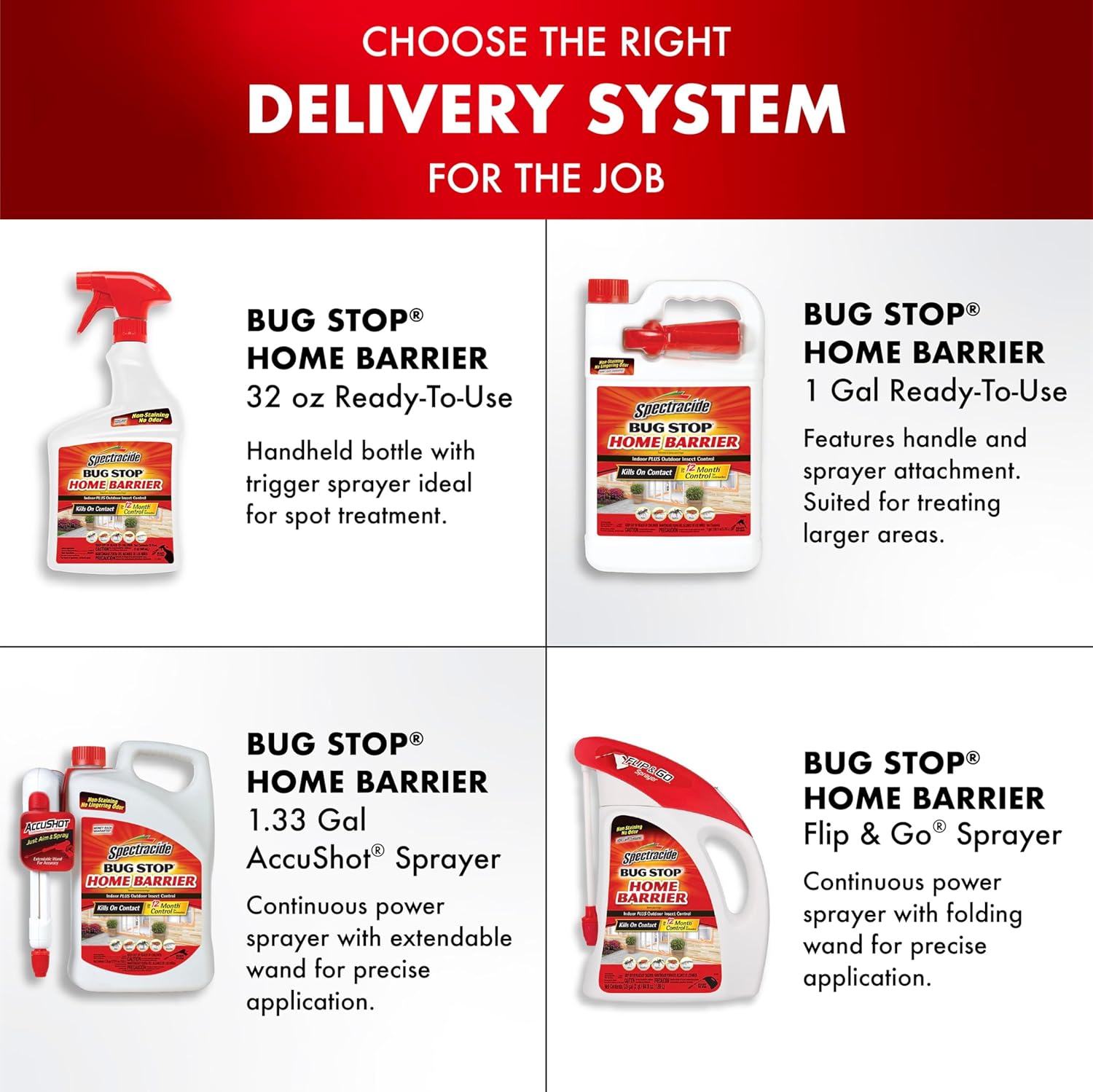 Spectracide Bug Stop Home Barrier Spray - Indoor/Outdoor Insect Killer for Ants, Roaches & Spiders, 1.33 Gallon Refill