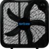 Hurricane Classic 20 Inch Floor Fan - 3-Speed High Velocity Box Fan for Home, Garage, and Workshop, 2400 CFM Quiet Air Circulator with Portable Design (Black)
