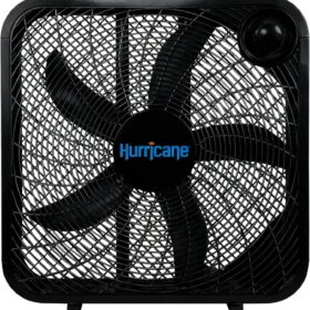Hurricane Classic 20 Inch Floor Fan - 3-Speed High Velocity Box Fan for Home, Garage, and Workshop, 2400 CFM Quiet Air Circulator with Portable Design (Black)