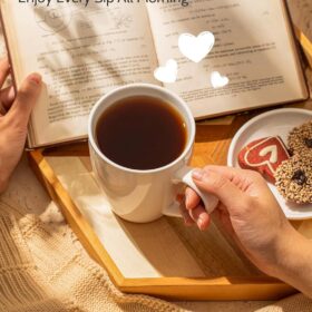 Sweese 16oz Porcelain Coffee Mugs - Set of 6 Large White Latte Cups with Ergonomic Handles - Microwave & Dishwasher Safe Tea and Cocoa Kitchenware