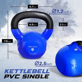 Yes4All Vinyl Coated Cast Iron Kettlebell – Strength Training, Cardio & Full Body Fitness Weight for Home Gym