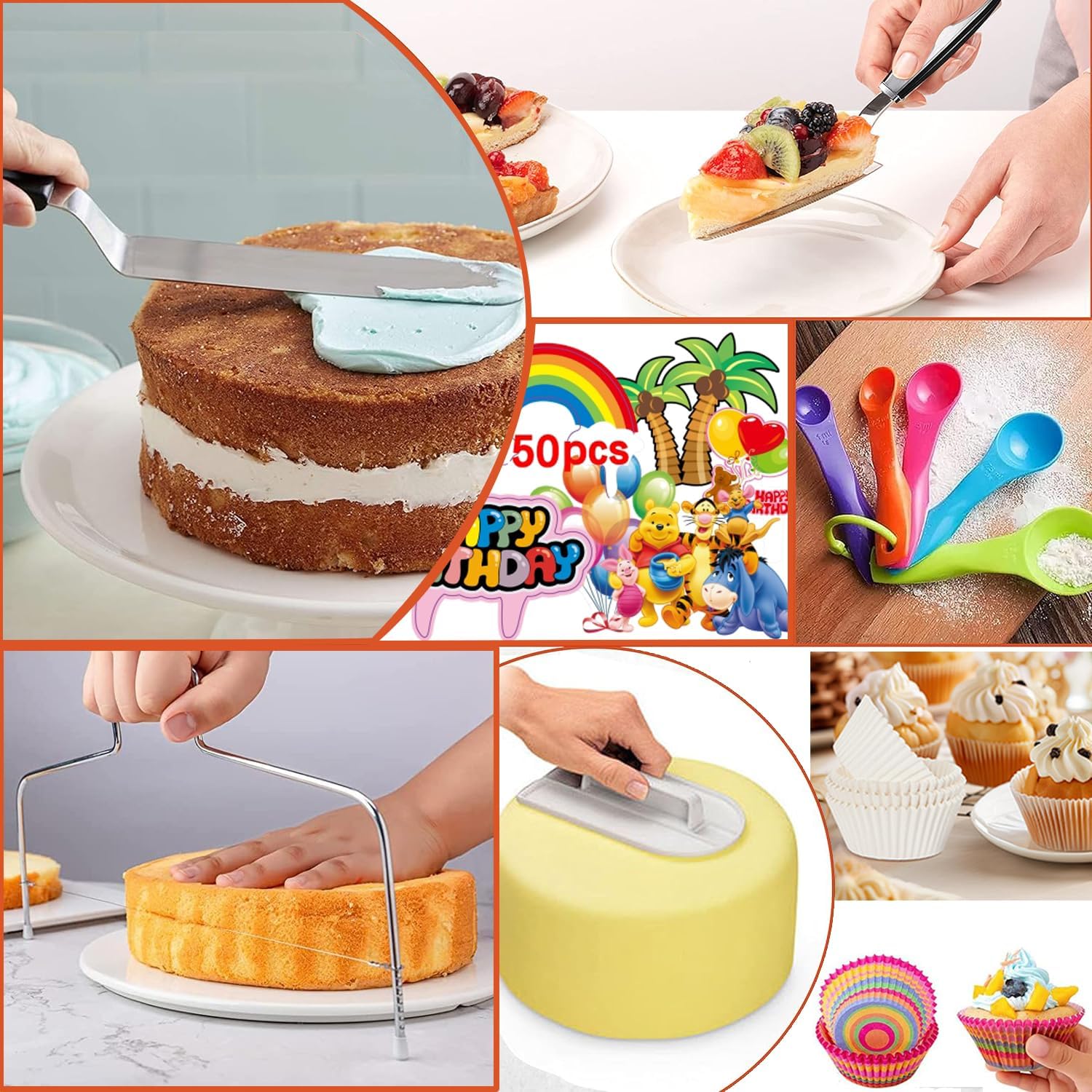 Ultimate 540-Piece Cake Decorating Kit & Bakeware Set - 4 Springform Pans, Rotating Turntable, 55 Piping Tips & 200 Cupcake Liners - Complete Baking Supplies for Beginners & Professionals