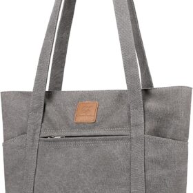 DOURR Women's Retro Heavy-Duty Canvas Bucket Tote - Multi-Pocket Work Shoulder Handbag