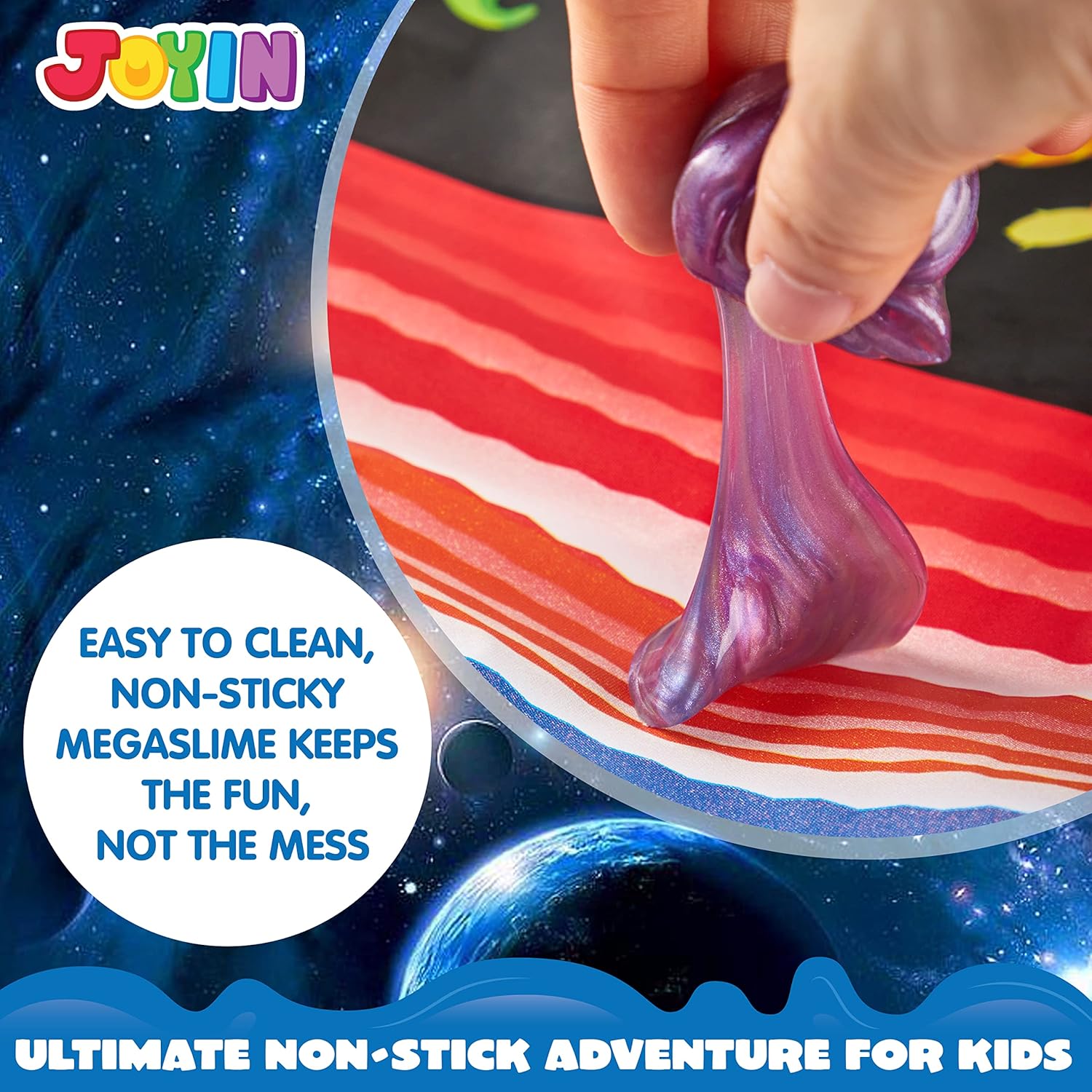 JOYIN 24-Pack Galaxy Slime Balls – Non-Sticky, Mess-Free Stress Relief Toys for Kids – Party Favors, Classroom Rewards & Pinata Fillers
