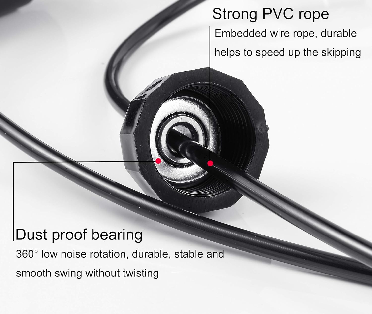 BOOMIBOO Adjustable Speed Jump Rope - Tangle-Free Steel Cable with Ball Bearings for Cardio, CrossFit, MMA, and Fitness Training