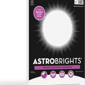 Neenah Astrobrights 65 lb Bright White Cardstock - 8.5 x 11 Inches Heavyweight Printer Paper (75 Sheets, 176 gsm) - Acid & Lignin Free for Office, School & Crafts