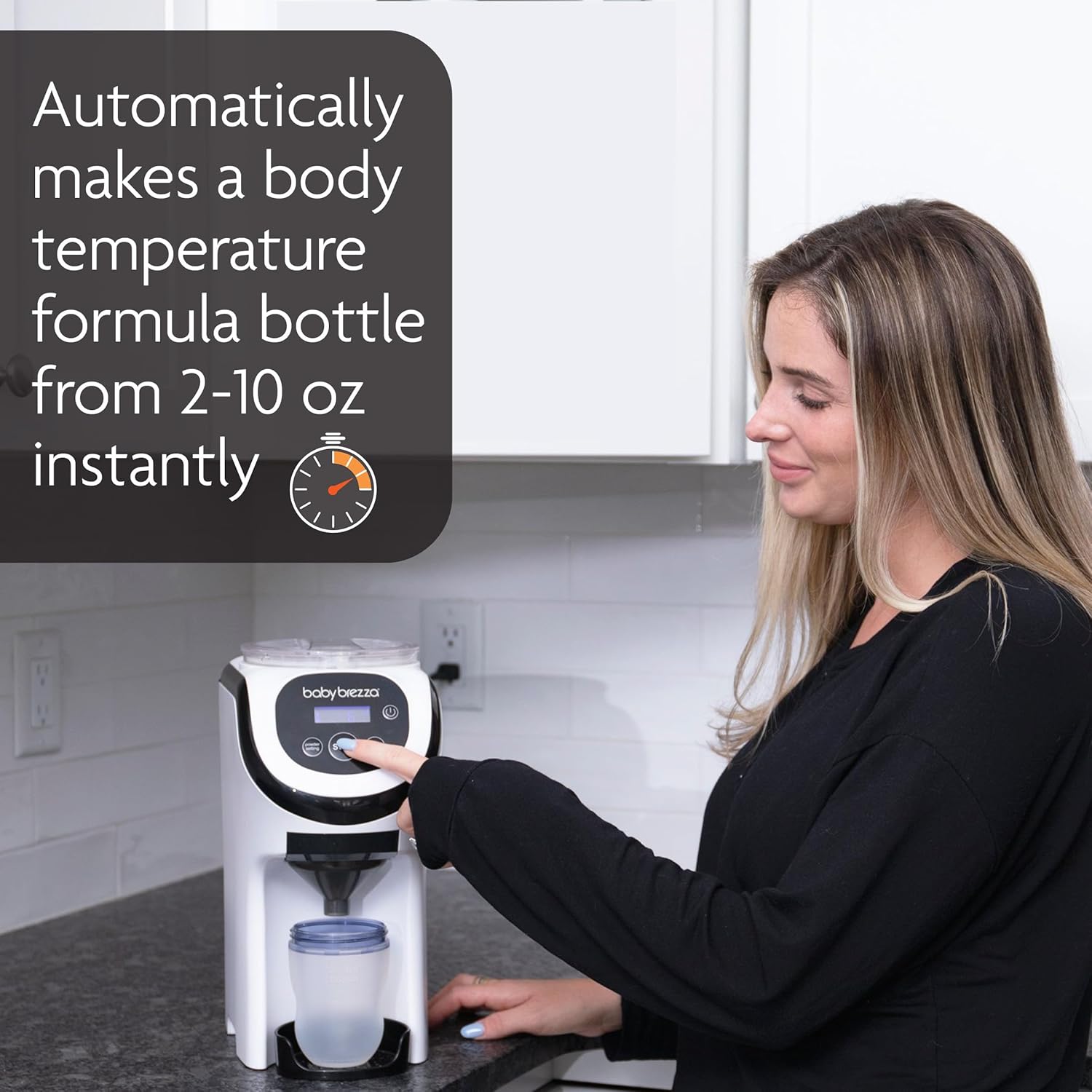Baby Brezza Formula Pro Mini Compact Formula Mixer – Portable, Travel-Size Baby Bottle Maker for Perfect Temperature & Consistency