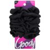 Goody Ouchless Hair Scrunchies for Women - 8 Pack No-Damage Fabric Ponytail Holders - Black