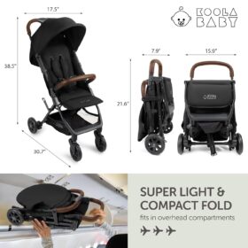 [UPGRADED] Ultra-Compact Lightweight Travel Stroller – Auto-Fold, Airplane Approved Stroller for Toddlers & Baby with Storage Basket & Carry Bag (Black)