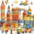 HarworLife 120-Piece Diamond Magnetic Tiles Set – STEM Educational Building Blocks with 2 Cars, Sensory Montessori Construction Toys for Toddlers & Kids Ages 3-8