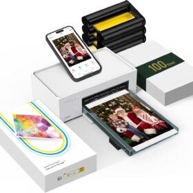 Liene M100 4x6" Portable Wi-Fi Photo Printer with 100 Sheets & 3 Cartridges | Thermal Dye Sublimation for iPhone & Android