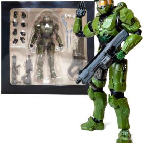 Toysvill Master Chief Infinite Edition 8.7 inch Articulated Action Figure - Collectible Military Soldier Model with Weapons & Accessories