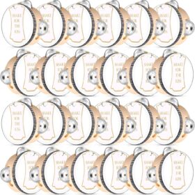 24-Pack Wedding Tambourines Favor Set – 4 Inch Wooden Hand Drums with Metal Jingles, 'Shake For The Kiss' Tags & 'I Love You' Ribbon – Musical Instruments for Church, Party Supplies & Wedding Souvenirs