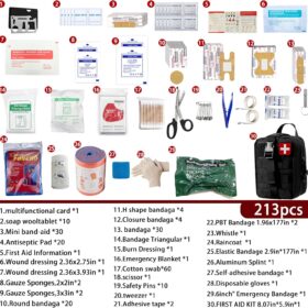 Universal IFAK Trauma Kit - 203-Piece MOLLE Medical First Aid Pouch for Survival, Camping, Hiking & Home Emergencies