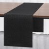 Modern Heat-Resistant PVC Table Runner - Waterproof, Cut-to-Size Table Protector for Dining & Kitchen (Black, 12" x 55")