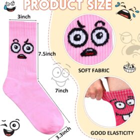 Cuffbow 20-Pack Women's Novelty Crew Socks – Soft Cotton Funny Face & Expression Socks