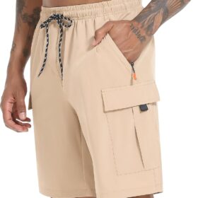 Men's Lightweight Quick-Dry Cargo Hiking Shorts with 5 Pockets - Stretch Performance for Outdoor & Active Wear