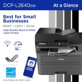 Brother DCP-L2640DW Wireless Compact Monochrome Laser Printer with Duplex Printing, Scanner, and Copier | Ideal for Home and Small Office