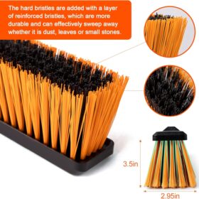 24-Inch Heavy-Duty Push Broom with 65" Adjustable Long Handle | Stiff Bristle Floor Brush for Garage, Shop, Patio, and Concrete