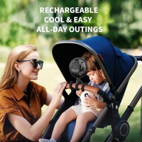 AMACOOL Portable Rechargeable Clip-On Fan for Strollers, Car Seats & Travel - Flexible Tripod, LED Light & Ultra-Quiet Motor