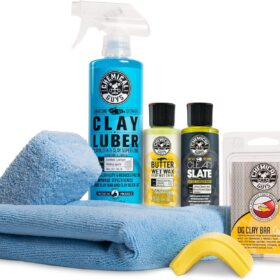Chemical Guys CLY700 Clay Bar Kit - Complete Decontamination System with Luber Lube, Microfiber Towel & Accessories - Remove Embedded Contaminants, Rail Dust & Overspray for Smooth Paint Finish