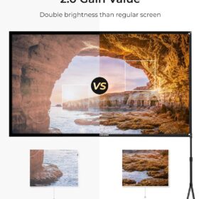ULTIMEA Photon 120 ALR Projector Screen with Stand - 120 inch 4K Portable Silver Screen, 80% Ambient Light Rejection for Outdoor Daytime & Home Theater, Easy Assembly