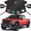 Zettum 600D Heavy Duty Windshield Snow Cover for Trucks - All-Weather Winter Ice Frost Guard for Ford F-150, Silverado, RAM & Vans (76" x 50")