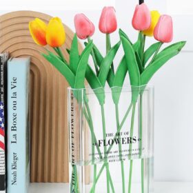 Book Shaped Vase for Flowers – Clear Acrylic Aesthetic Decor for Bookshelves, Desks & Home – Unique Gift for Book Lovers, Teachers & Women