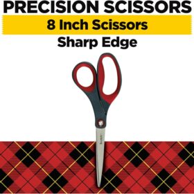 Scotch 8-Inch Precision Scissors with Soft Grip Handles - Stainless Steel Blades for Office, Home & Craft Use