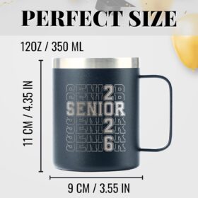 Class of 2026 Graduation Gift for Men & Women – Insulated Stainless Steel Coffee Mug with Leak-Proof Lid – 12oz Senior Tumbler