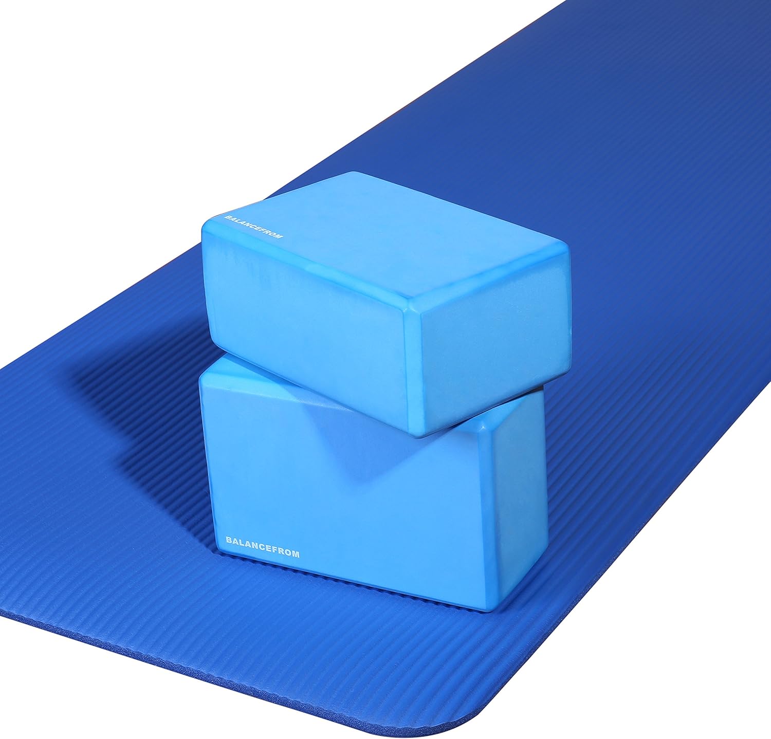 FitVids High Density Yoga Blocks - 9" x 6" x 4" Foam Bricks for Support, Balance & Stretching - Non-Slip & Durable (Set of 2)