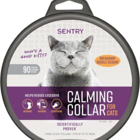Sentry Calming Collar for Cats - 3 Count, 30-Day Pheromone Collar for Stress & Anxiety Relief, Effective Against Loud Noises & Separation Issues