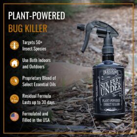 Dr. Killigan's Six Feet Under Premium Insect Killer Spray - 24oz Natural & Plant-Powered Indoor Pest Control | Safe for Pets & Family | Kills Ants, Moths, Roaches & Fleas
