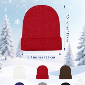 Cooraby 6-Pack Kids' Winter Beanies – Soft Acrylic Knit Skull Caps for Boys & Girls