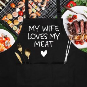 Funny Husband Apron - 'Fairy's Gift' Grill & Kitchen Apron with Pockets - Novelty Birthday, Anniversary & Valentine's Day Gift for Him