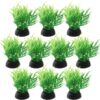 Piutouyar Lifelike Green Aquarium Plants (10 Pack) - Safe, Soft Plastic Fish Tank Decor & Artificial Foreground Grass