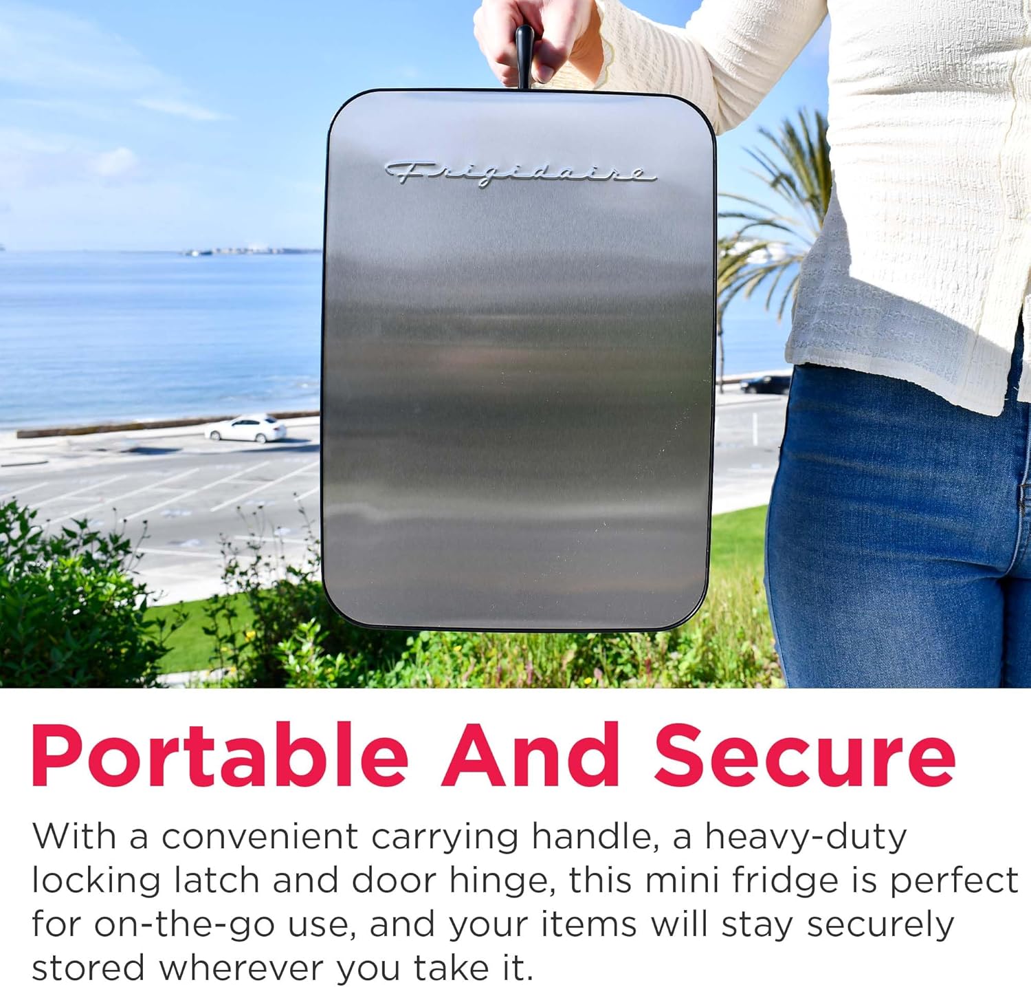 Frigidaire EFMIS188-SS Portable 10L Mini Fridge - 15 Can Capacity Cooler & Warmer with AC/DC for Car, Home, and Office