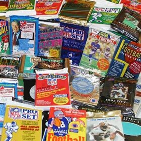 Vintage NFL Football Cards Wax Packs - 100 Cards Assortment from the 80s & 90s